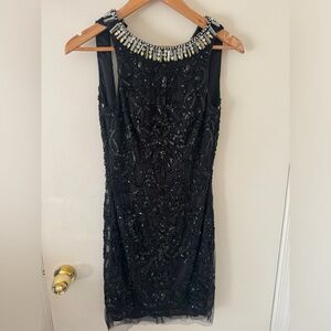 Sherri Hill sequined black mini dress